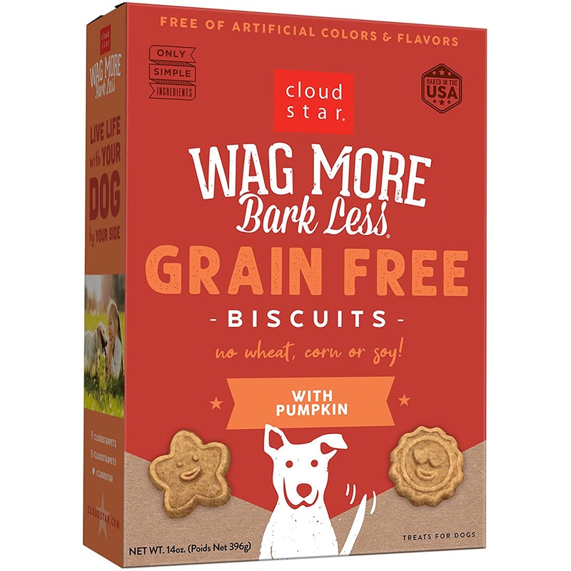 Cloud Star Wag More Bark Less Grain Free Pumpkin Formula Dog Treats 14oz