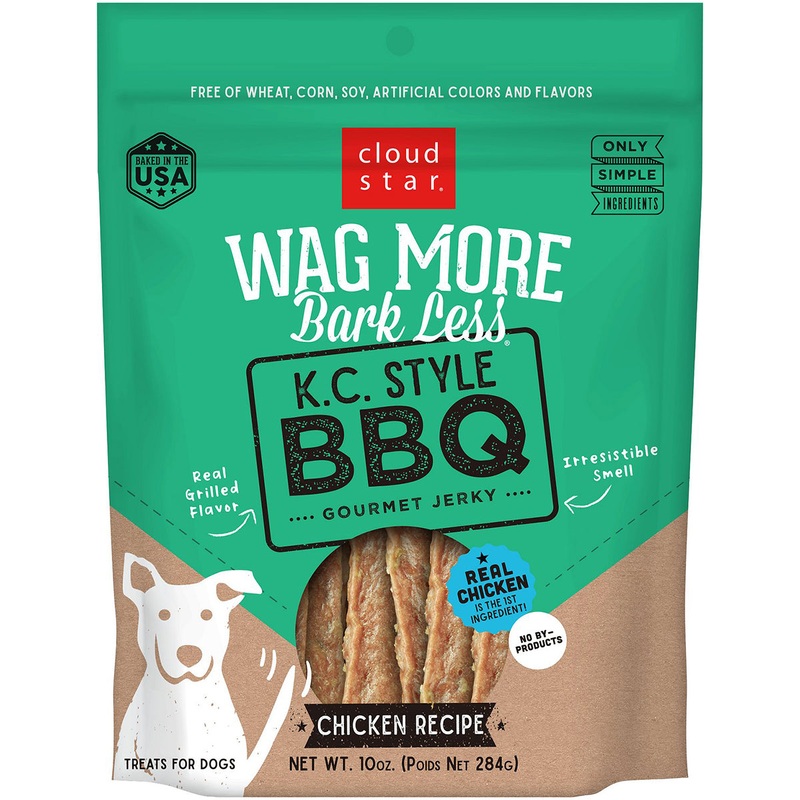 Cloud Star Wag More Bark Less Jerky BBQ Chicken Formula Dog Treats 4Oz