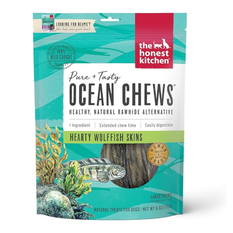 Honest Kitchen Beams Ocean Chews Wolffish Skins Dog Treats 6.5oz