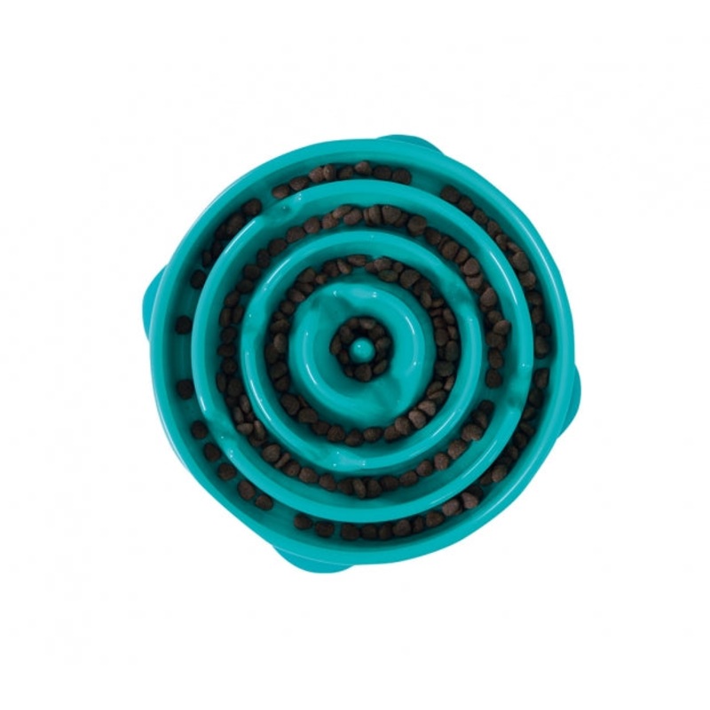 Outward Hound Fun Feeder Slo-Bowl Regular Teal