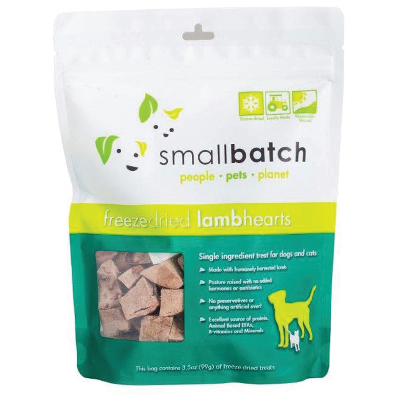 Smallbatch Freeze Dried Lamb Hearts Dog Treats 3.5oz