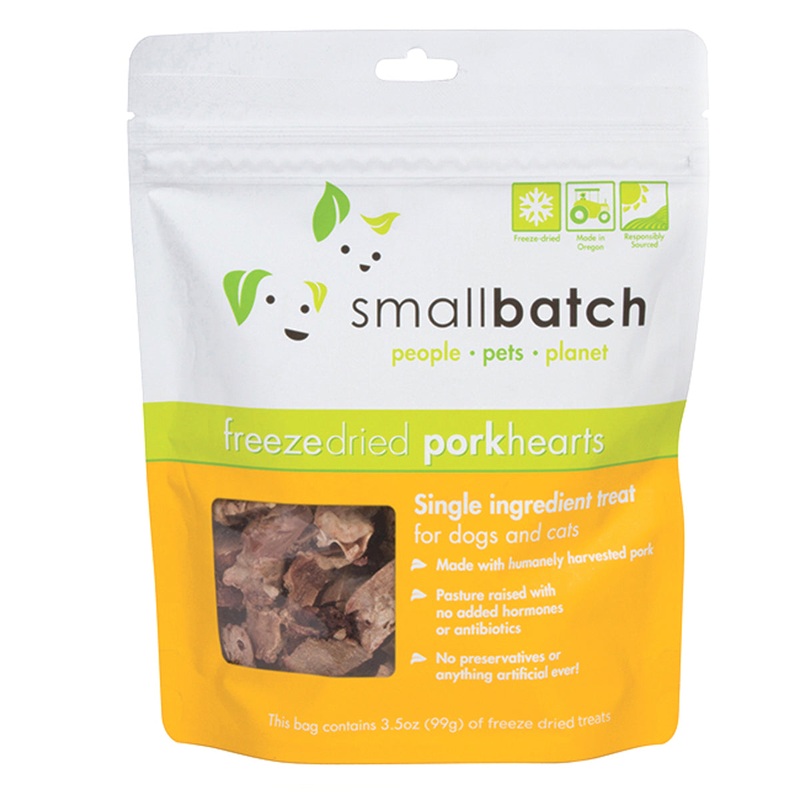 Smallbatch Freeze Dried Pork Hearts Dog Treats 3.5oz