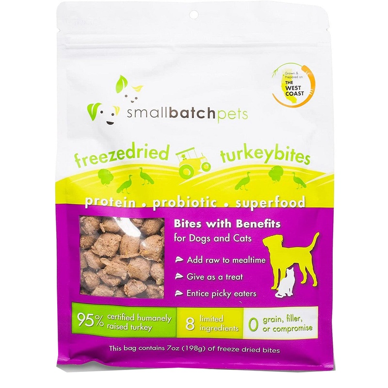 Smallbatch Freeze Dried Turkey Bites Dog Treats 7oz