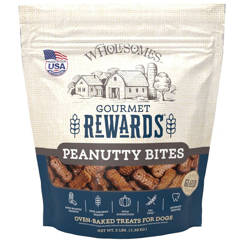 Sportmix Wholesomes Gourmet Rewards Peanutty Bites Biscuit Dog Treats 3lb