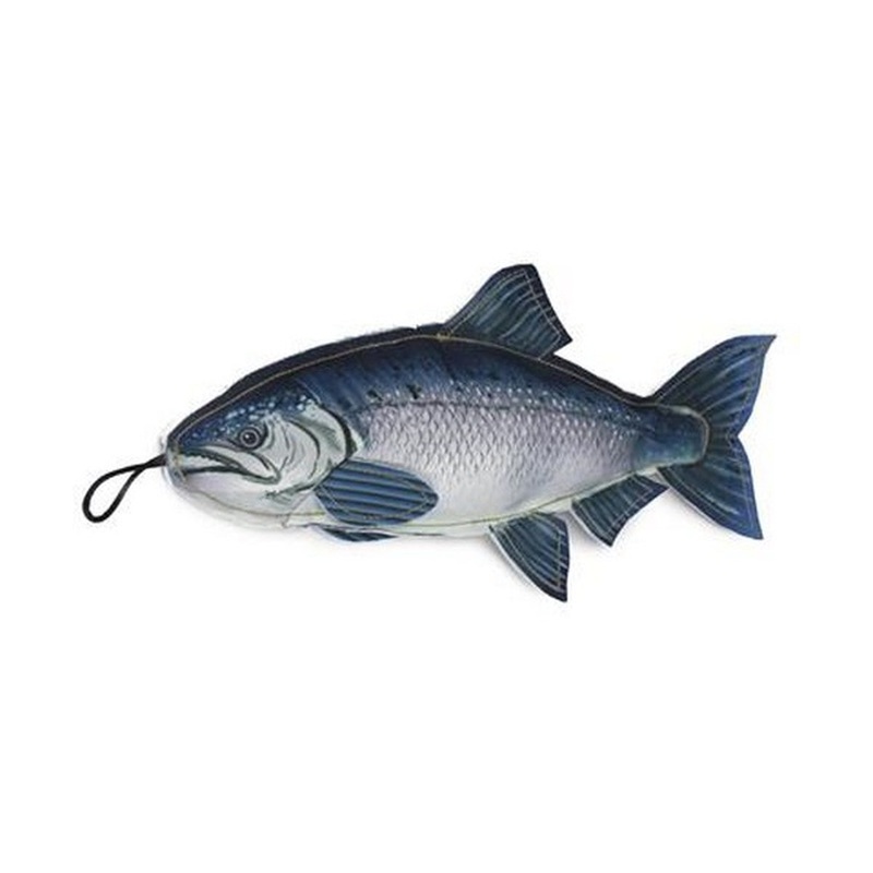 SteelDog Denim Fish Chinnok With Rope Dog Squeaky Toy