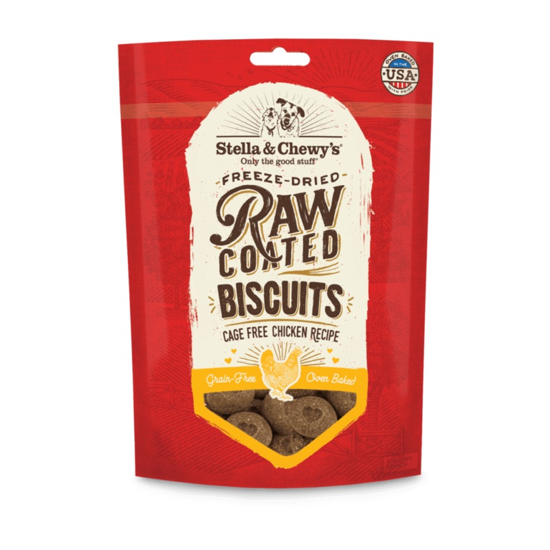 Stella and Chewys Cage-Free Chicken Raw Coated Biscuits Dog Treats 9oz