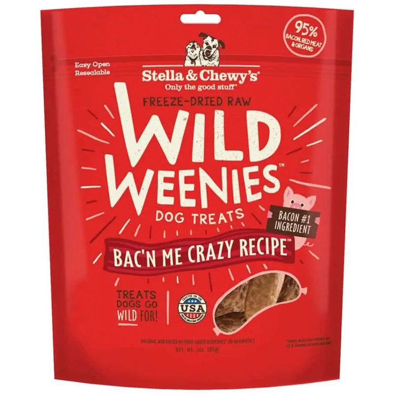 Stella and Chewys Freeze Dried Wild Weenies Bac'n Me Crazy Recipe Dog Treats 11oz
