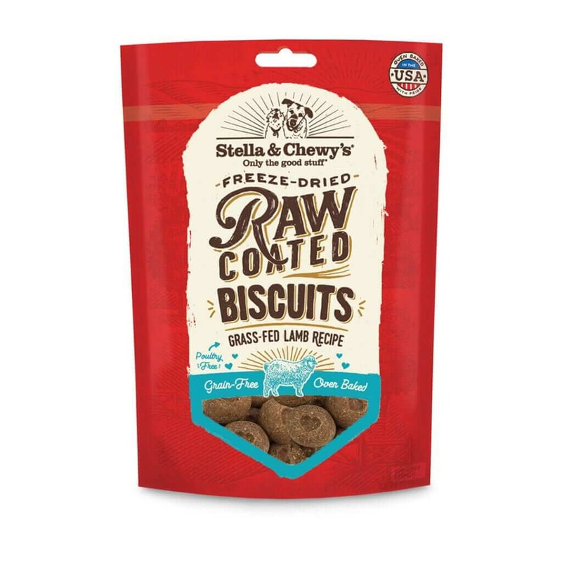 Stella and Chewys Grass-Fed Lamb Raw Coated Biscuits Dog Treats 9oz