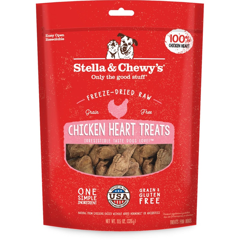 Stella & Chewy's Chicken Hearts Freeze-Dried Raw Dog Treats 11oz