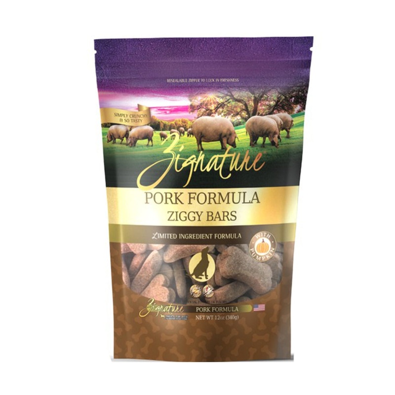 Zignature Ziggy Bars Pork Dog Treats 12oz