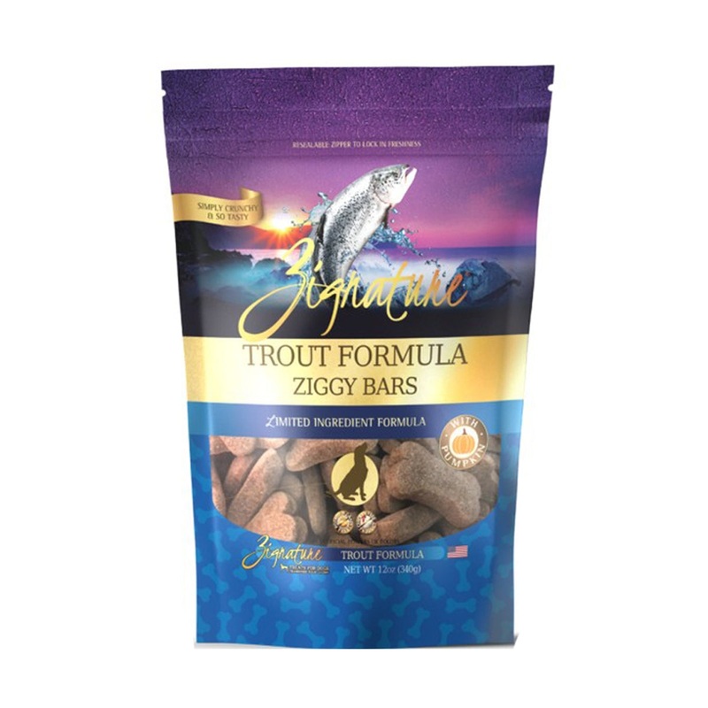 Zignature Ziggy Bars Trout Dog Treats 12oz