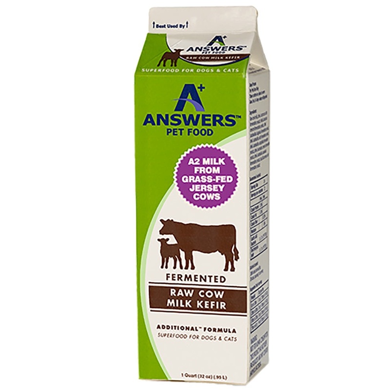 Answers Pet Food Fermented Raw Cow Milk Kefir for Dogs & Cats 32oz