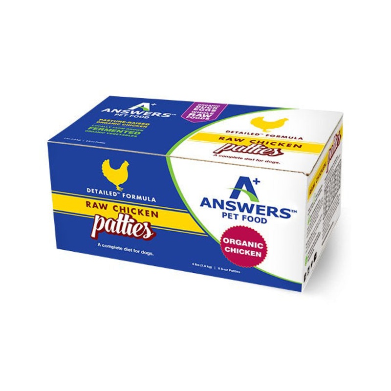 Answers Pet Food Raw Chicken Detailed Formula for Dogs 4lb