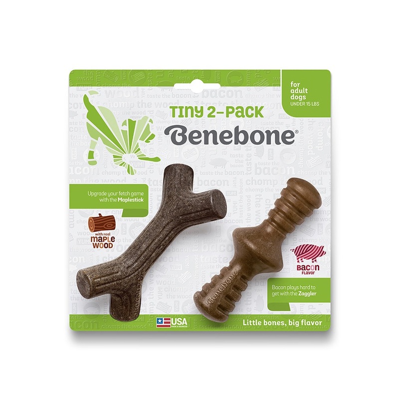 Benebone Tiny Puppy 2-Pack - Maplestick & Bacon Zaggler