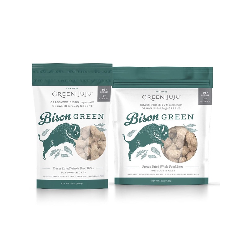 Green JuJu Freeze-Dried Bison Green Bites for Dogs & Cats 2.5oz