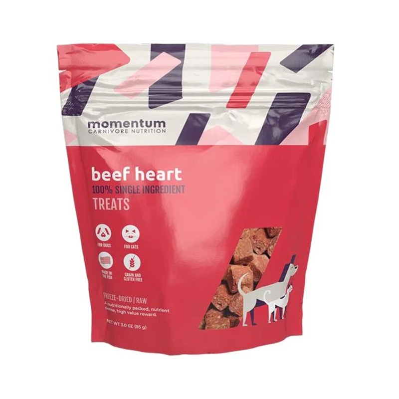 Momentum Freeze-Dried Beef Hearts Dog & Cat Treats 3oz