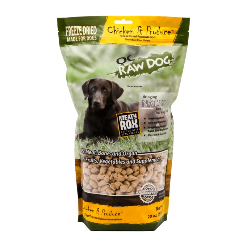 OC Raw Freeze-Dried Chicken & Produce Rox for Dogs 20oz