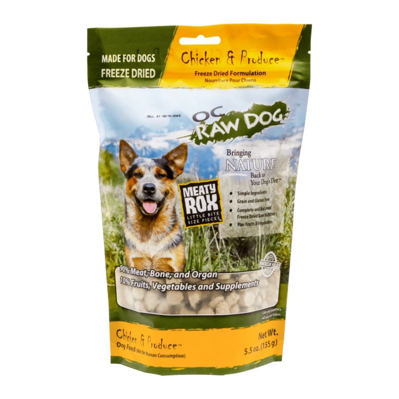 OC Raw Freeze-Dried Chicken & Produce Rox for Dogs 5.5oz