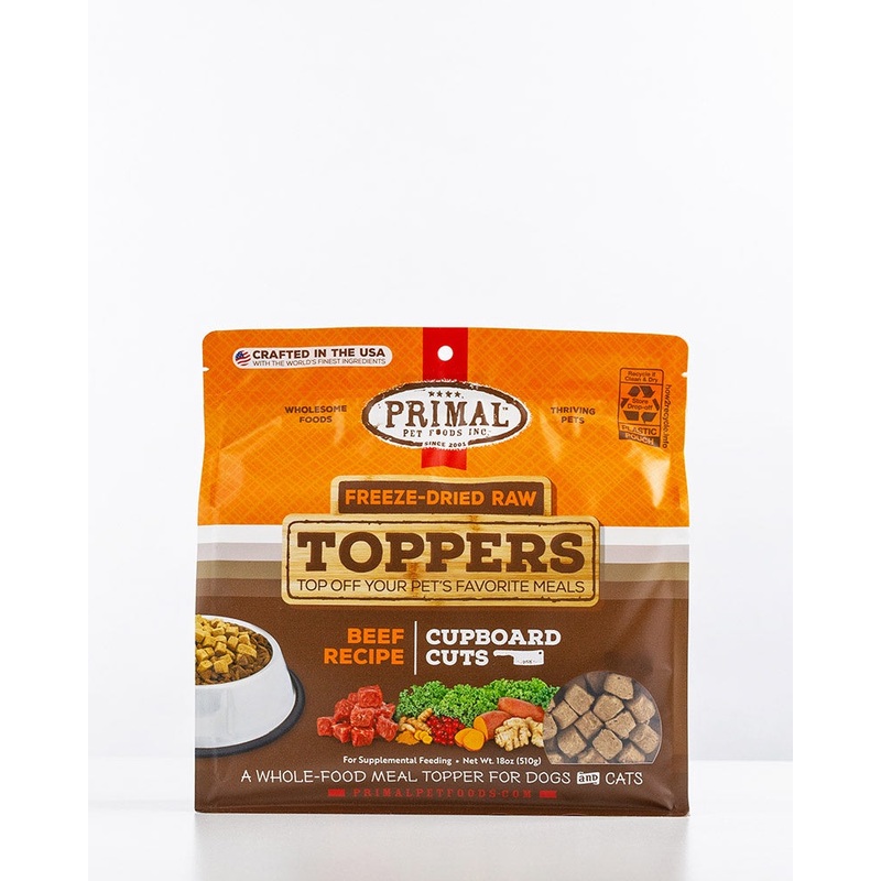 Primal Cupboard Cuts Freeze-Dried Raw Toppers - Beef Recipe 18oz