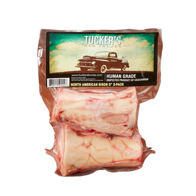 Tucker's Raw Frozen Bison Marrow Bones 5-inch 2-Pack