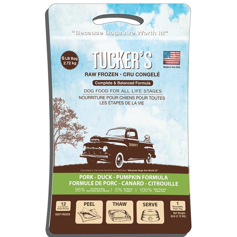 Tuckers Raw/Frozen Pork, Duck & Pumpkin Dog Patties 6lb