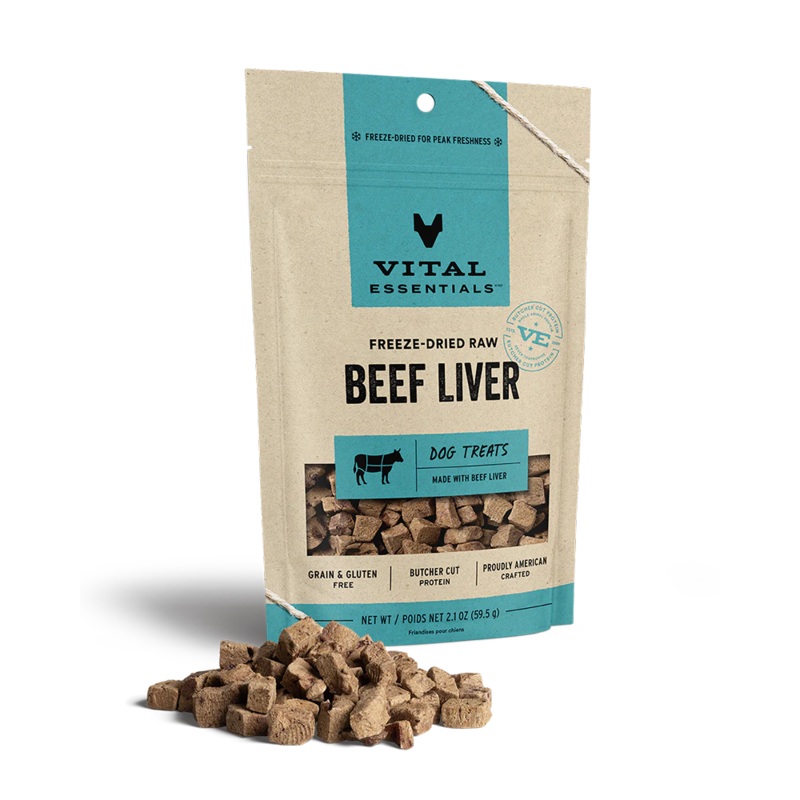 Vital Essentials Freeze-Dried Beef Liver Dog Treats 2.1oz
