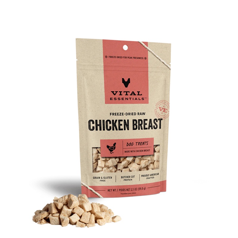 Vital Essentials Freeze-Dried Chicken Breast Dog Treats 2.1oz