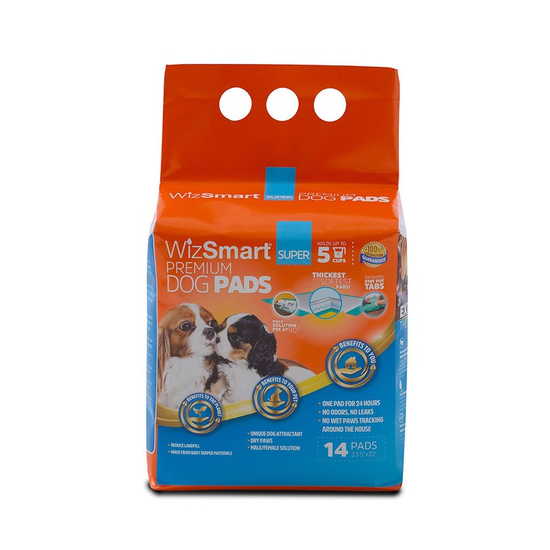 WizSmart All-Day Dry Dog Pads - Super 14 Pack