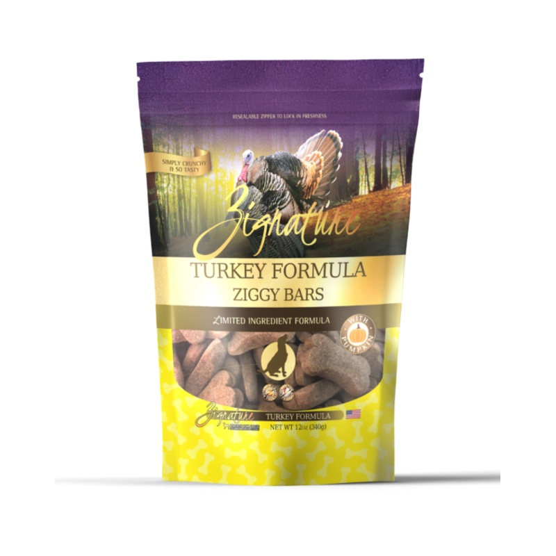 Zignature Ziggy Bar Biscuit Dog Treats - Turkey 12oz