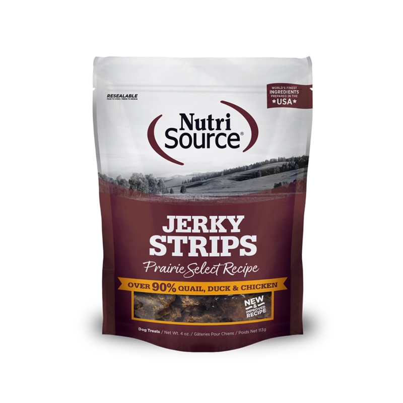 NutriSource Jerky Strips - Prairie Select Dog Treats 4oz