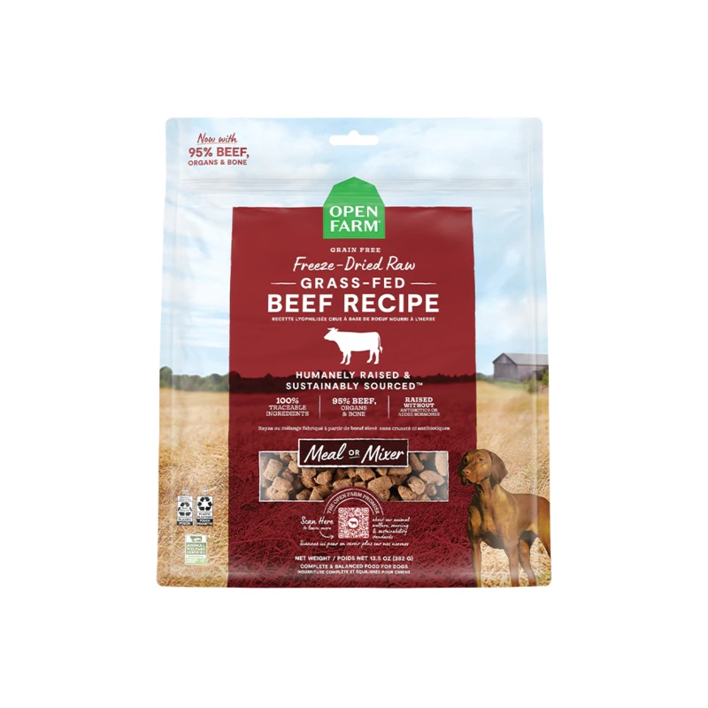 Open Farm Freeze-Dried Raw Grass-Fed Beef Dog Food 13.5oz