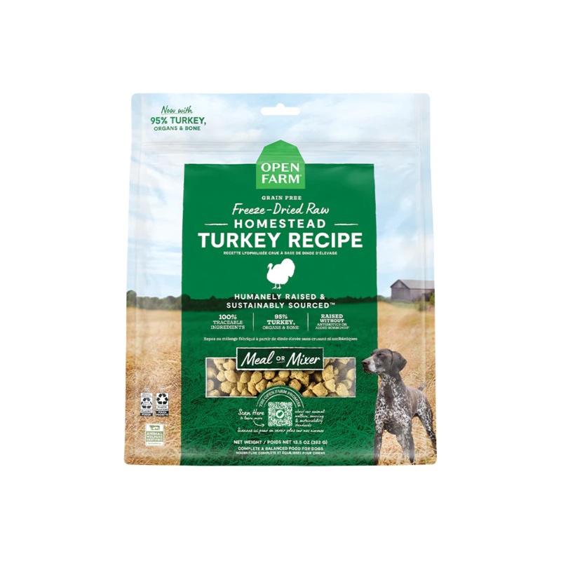 Open Farm Freeze-Dried Raw Homestead Turkey Dog Food 13.5oz