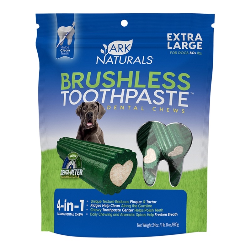 Ark Naturals Brushless Toothpaste Dental Chews for Dogs -Extra Large 24oz