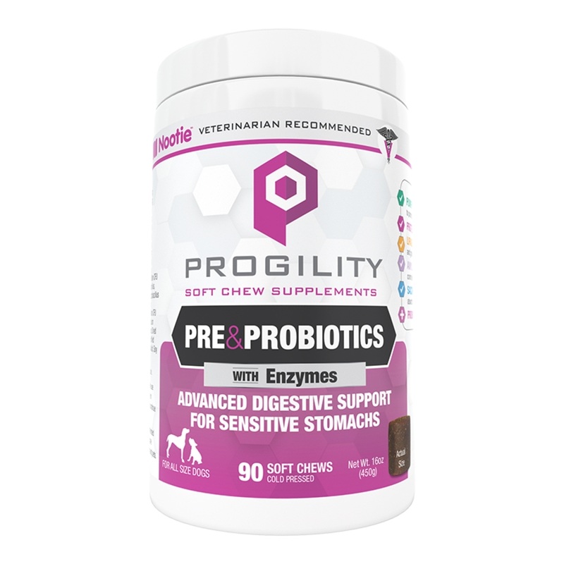 Nootie Progility Pre & Probiotics Digestive Support Soft Chew Supplements for Dogs - 90ct