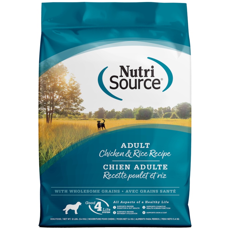NutriSource Adult Chicken & Rice Dry Dog Food 12lb