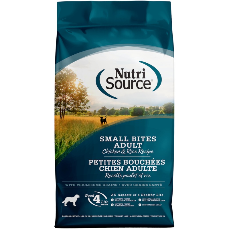 NutriSource Adult Small Bites Chicken & Rice Dry Dog Food 4lb