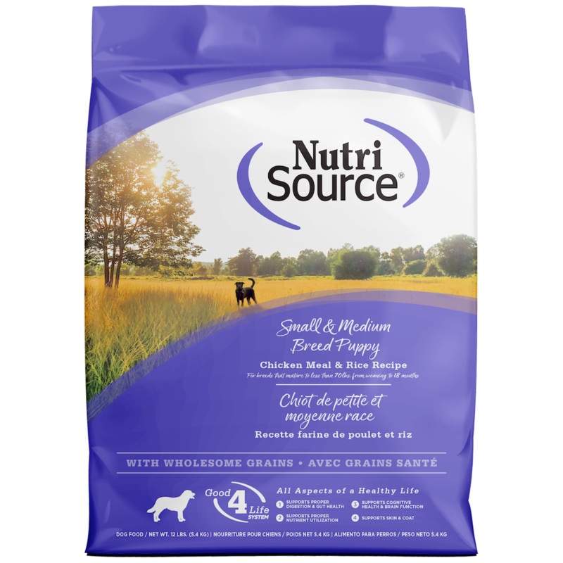NutriSource Small & Medium Breed Puppy Chicken & Rice Dry Dog Food 12lb