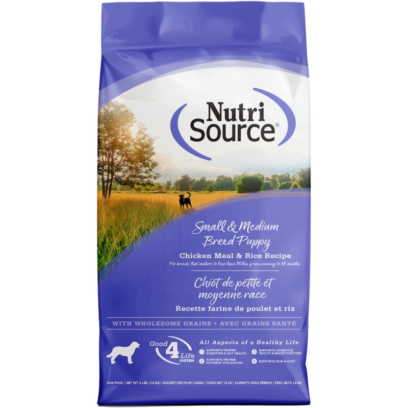 NutriSource Small & Medium Breed Puppy Chicken & Rice Dry Dog Food 4lb
