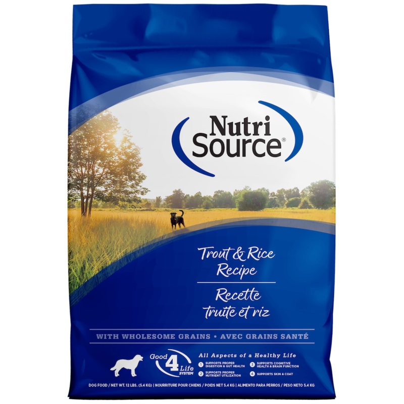 NutriSource Trout & Rice Dry Dog Food 12lb