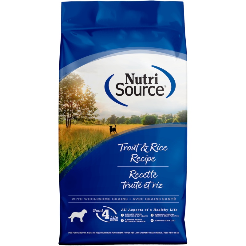 NutriSource Trout & Rice Dry Dog Food 4lb