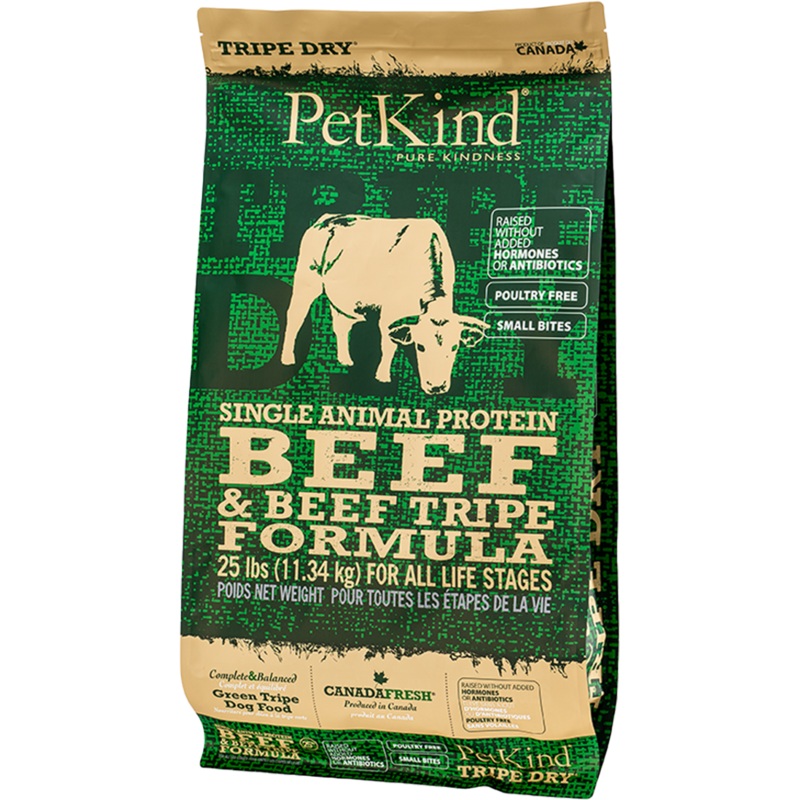 PetKind Tripe Dry Single Protein Beef Small Bites 25lb