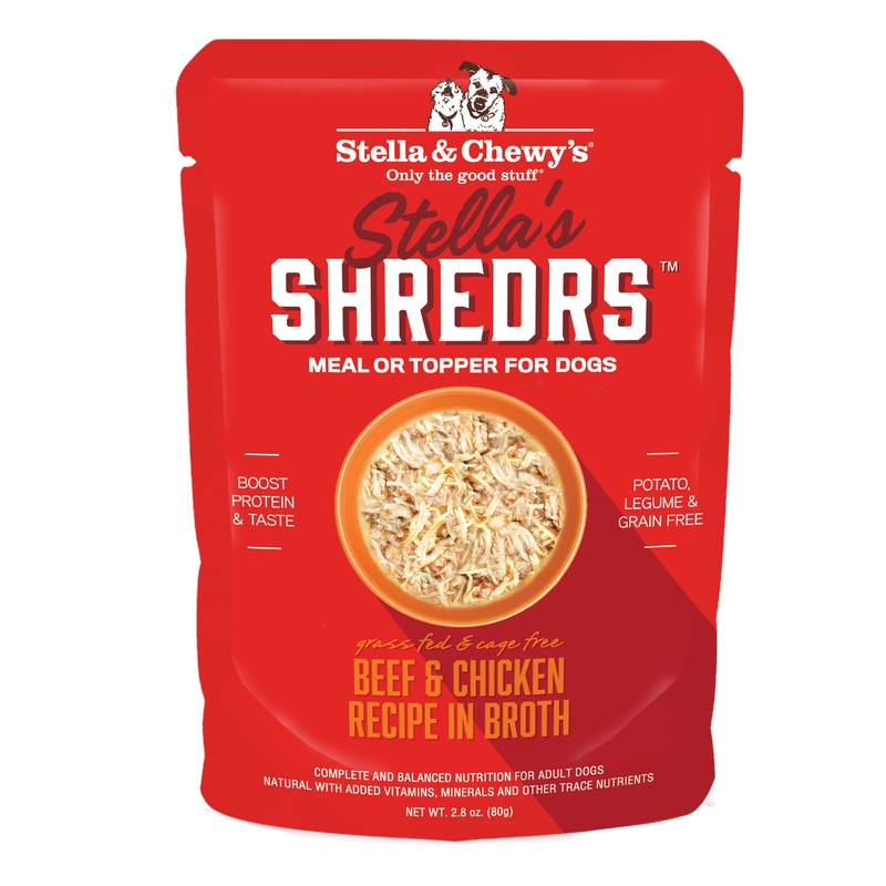 Stella & Chewy's Shredrs Beef & Chicken Recipe in Broth 2.8oz