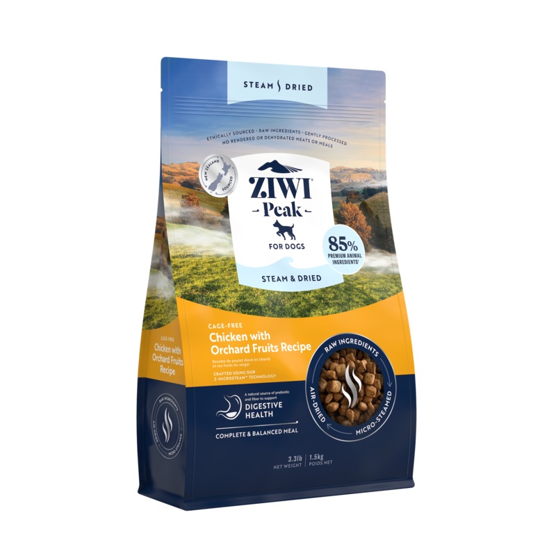 ZIWI Peak Steam-Dried Chicken with Orchard Fruits Dog Food 3.3lb