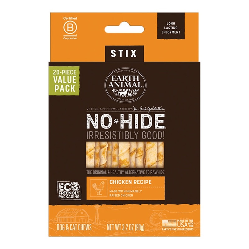Earth Animal Chicken No-Hide Stix Dog Chews Value Pack - 20pk