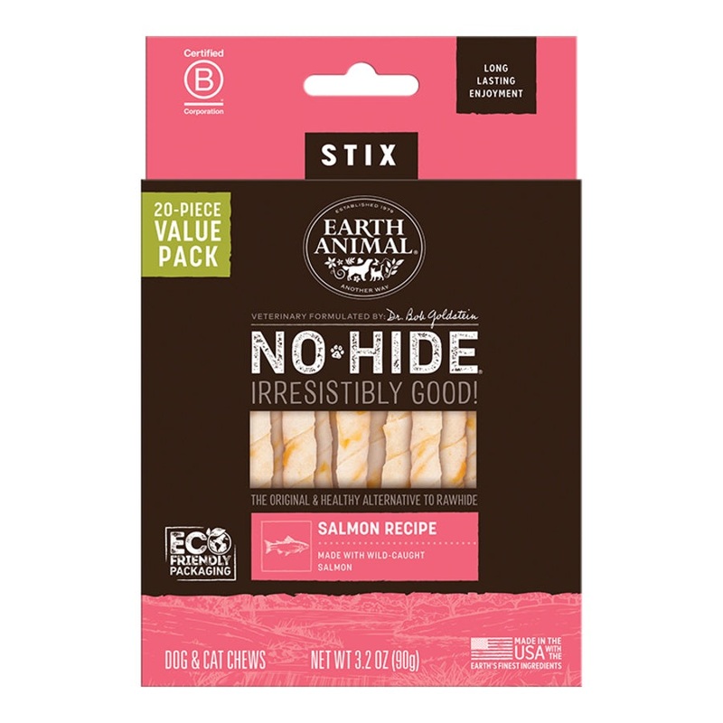 Earth Animal Salmon No-Hide Stix Dog Chews Value Pack - 20pk