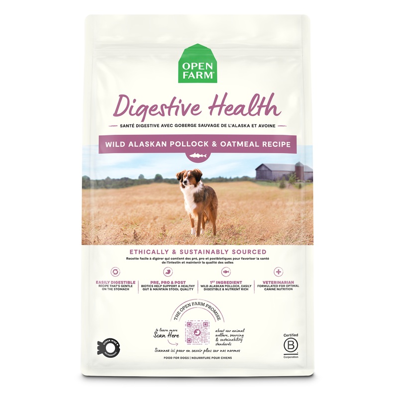 Open Farm Pollock & Oatmeal Digestion Support Dry Dog Food 22lb