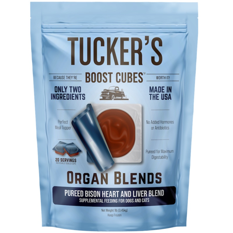 Tucker's Raw/Frozen Bison Heart & Liver Boost Cube 1lb