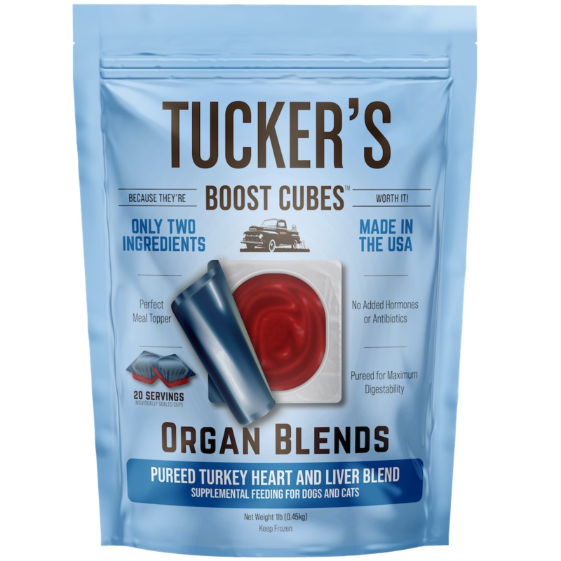 Tucker's Raw/Frozen Turkey Heart & Liver Boost Cube 1lb
