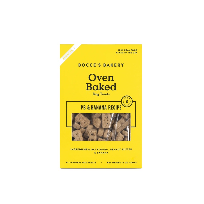 Bocce's Bakery Oven Baked Peanut Butter & Banana Biscuits Dog Treats 14oz
