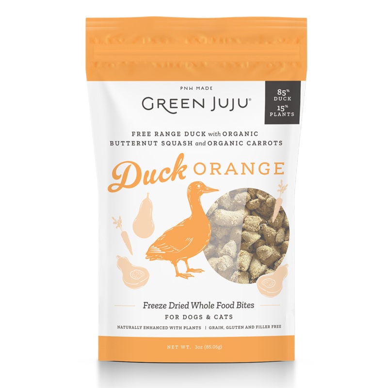 Green JuJu Freeze-Dried Duck Orange Bites Dog & Cat Treats 3oz